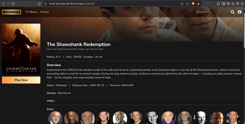 MovieMirage | Ultimate Movie Hub project thumbnail