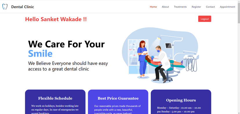 Dental Clinic Website project thumbnail